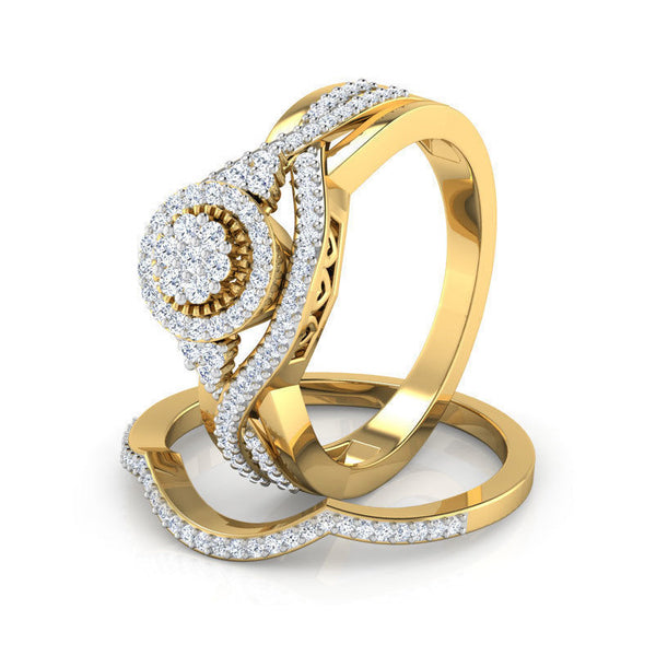 0.7ct Brilliant Cut Diamond Gold Bridal Set - 02CG19